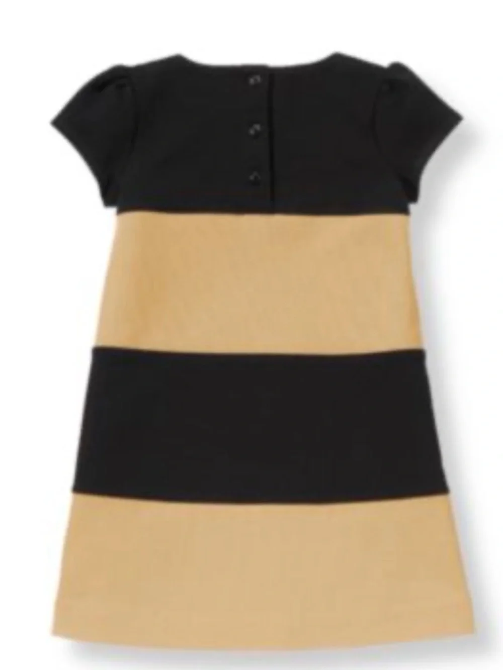 Janie and Jack Tan & Black Color Block Striped Dress w Bow Set w Bloomers 3-6 Mo
